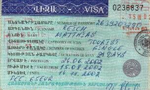 Armenia Visa (2002)